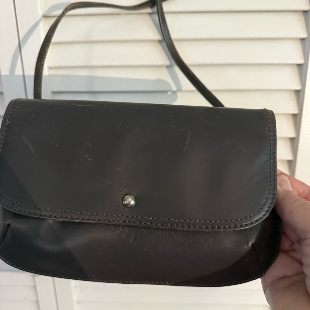 HOBO dark brown leather crossbody (small)